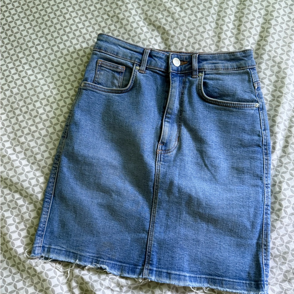 Zara Blue Pencil Skirt Knee-Length Casual